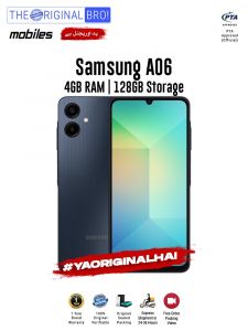 Samsung A06 - 4GB RAM - 128GB Storage - PTA Approved - 12 Months Warranty - Black - The Original Bro Mobiles - TOB35